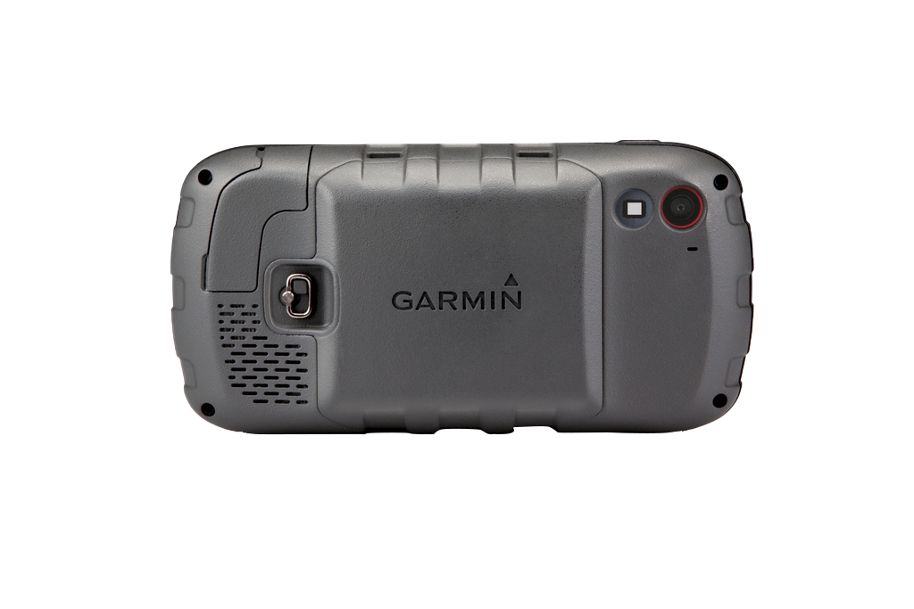 Garmin Monterra handheld GPS with gray back and rear camera