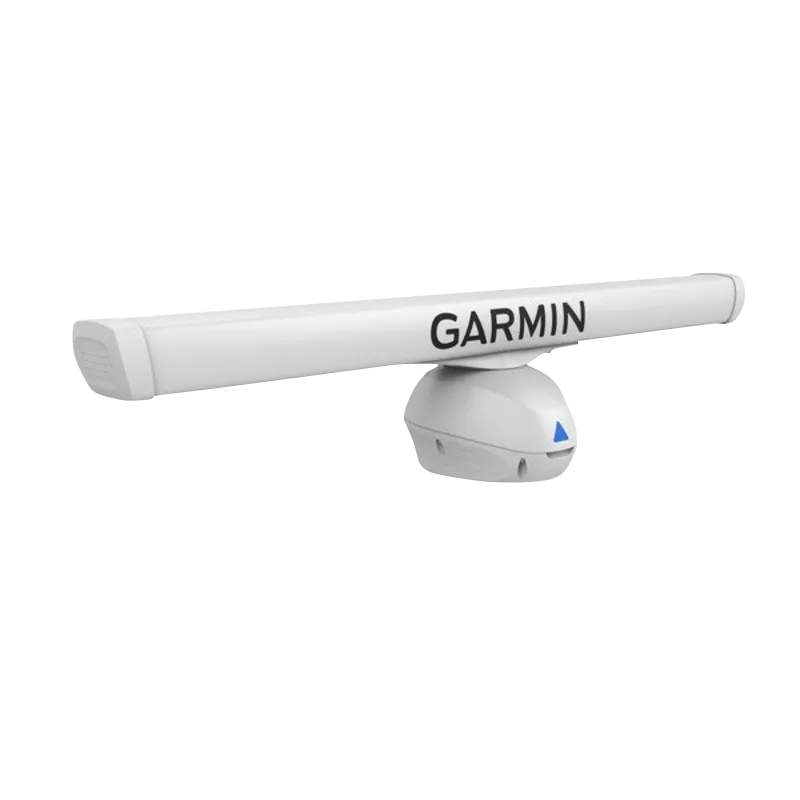 Garmin GMR Fantom 56 Open Array marine radar on a white pedestal.