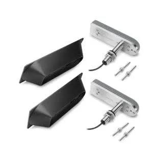 Garmin GT51M-THP fish finder transducer pair with mounting brackets and hardware