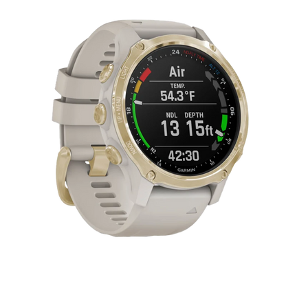 Garmin Descent Mk2S Light Gold with Light Sand Silicone Band (Garmin Certified Refurbished) by Garmin