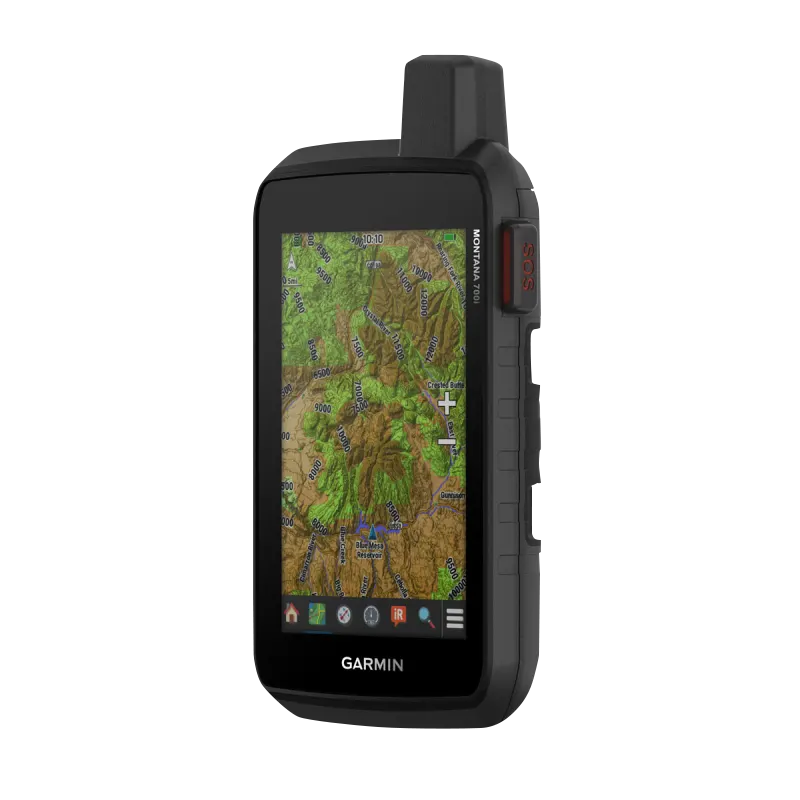 Garmin Montana 700i handheld GPS with touchscreen, black rugged design, InReach, certified refurbished