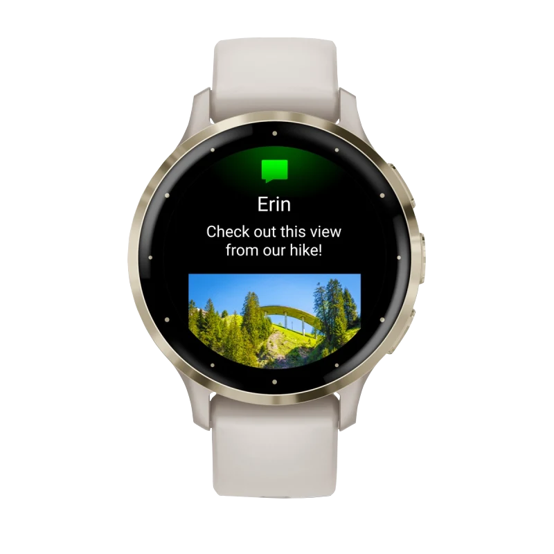 Garmin Venu 3S smartwatch, 41 mm with soft gold stainless steel bezel, ivory case and silicone band