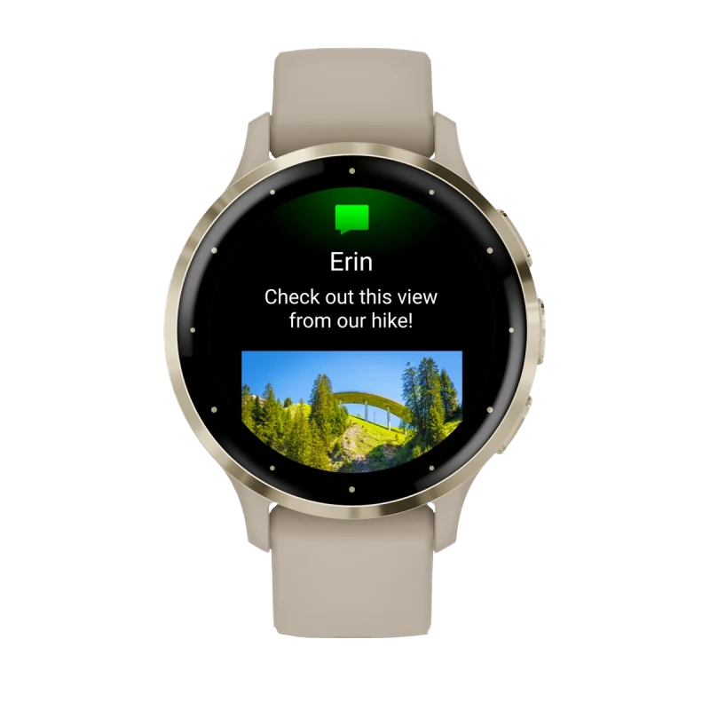 Garmin Venu 3S smartwatch, 41 mm, soft gold stainless steel bezel with silicone band