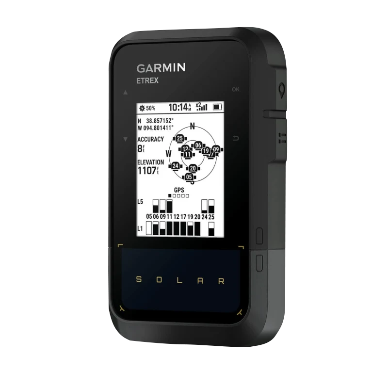 Garmin eTrex Solar Powered GPS handheld navigator, black, model 010-02782-00