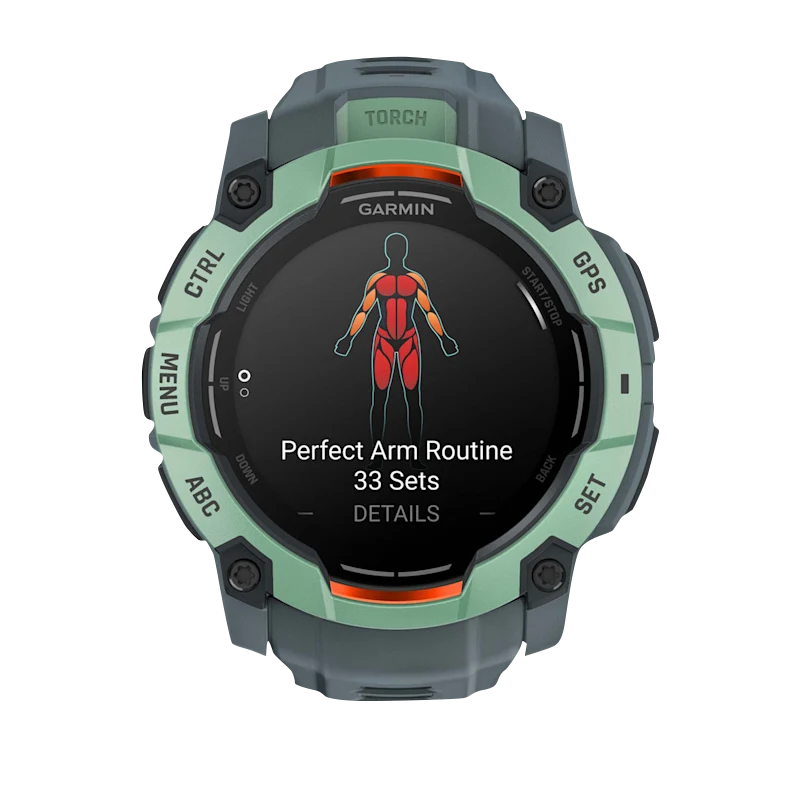 Garmin Instinct 3 AMOLED smartwatch, 50mm Neo Tropic with Twilight Band (010-03020-01)