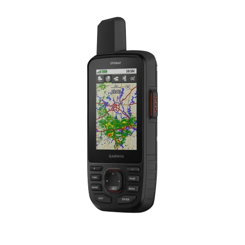 Garmin GPSMAP 67 handheld GPS navigation device, black, with map display and SOS button