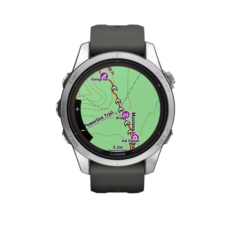 Garmin Fenix 7S Pro Solar Edition Silver with Graphite Band (010-02776-00) by Garmin