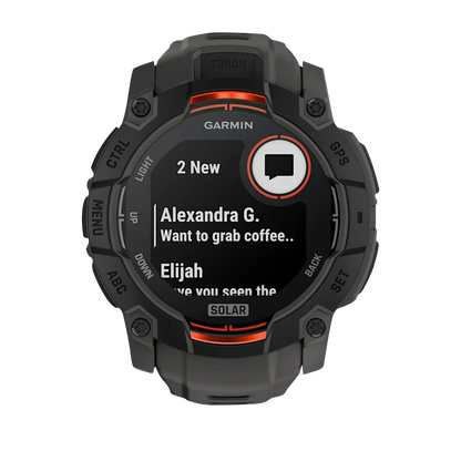 Garmin Instinct 3 Solar, (50mm) Black with Charcoal Band (010-02935-00) by Garmin