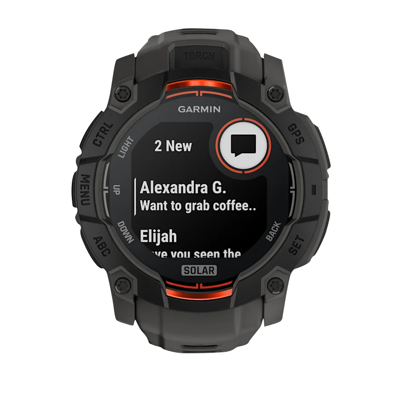Garmin Instinct 3 Solar smartwatch, 50mm, black case with charcoal band