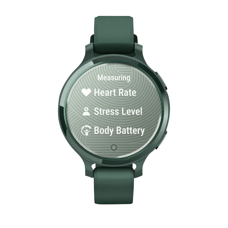 Garmin Lily 2 Active smartwatch in Jasper Green with silicone band
