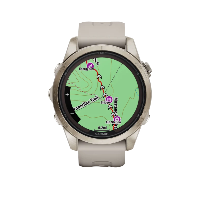 Garmin Fenix 7S Pro Sapphire Solar, Soft Gold with Light Sand Band (010-02776-14) by Garmin