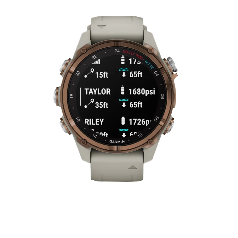 Garmin Descent Mk3i 43mm Bronze PVD titanium dive watch with French Gray silicone band