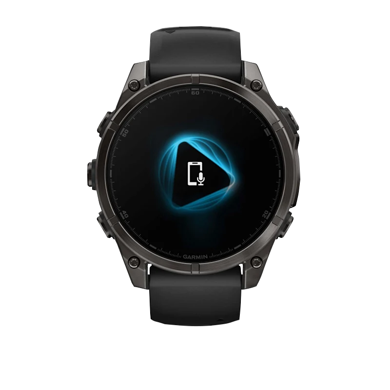 Garmin Fenix 8 smartwatch, 51 mm carbon gray DLC titanium case with black/pebble-gray silicone band