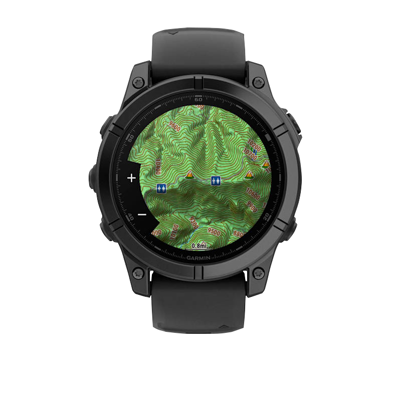 Garmin Fenix E smartwatch, 47 mm AMOLED, slate gray steel case with black silicone band