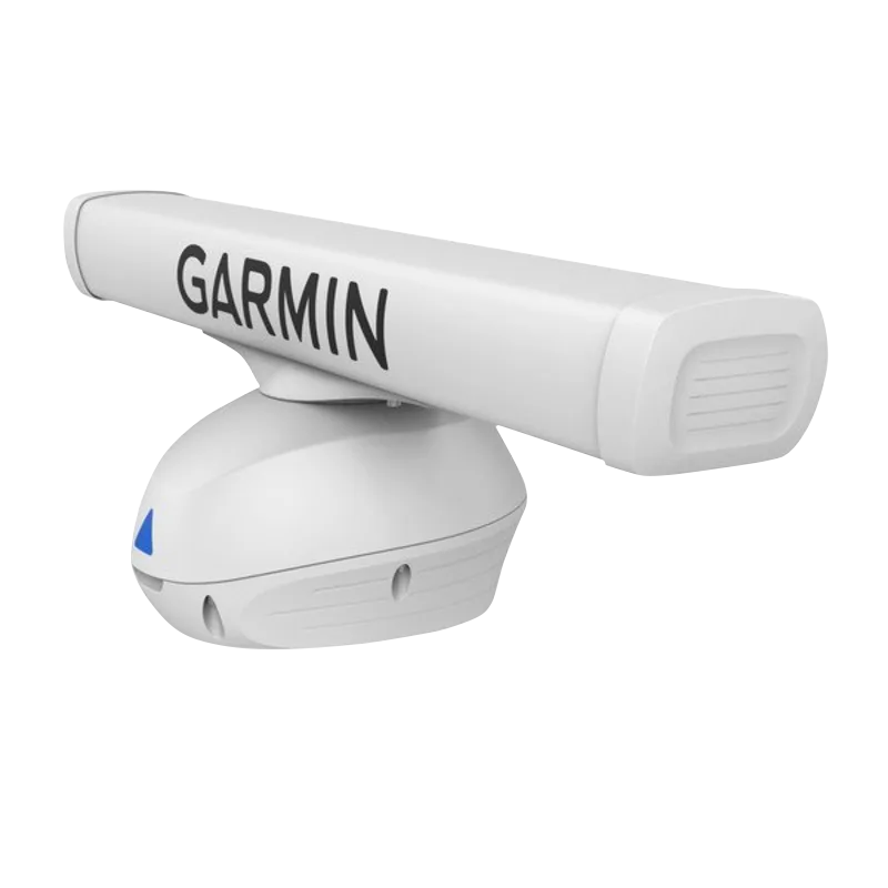 Garmin GMR Fantom 124 open-array marine radar on white pedestal