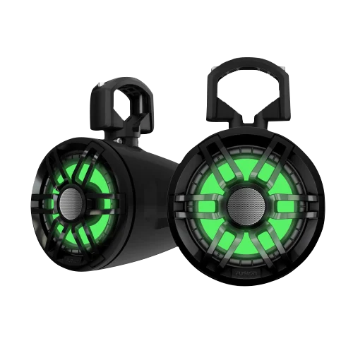 Garmin Tread 6.5-inch XS-LED Tower Speakers, pair in black with green LED accents