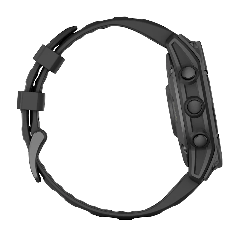 Garmin Fenix E smartwatch, 47 mm AMOLED, slate-gray steel case with black silicone band (010-03025-03)