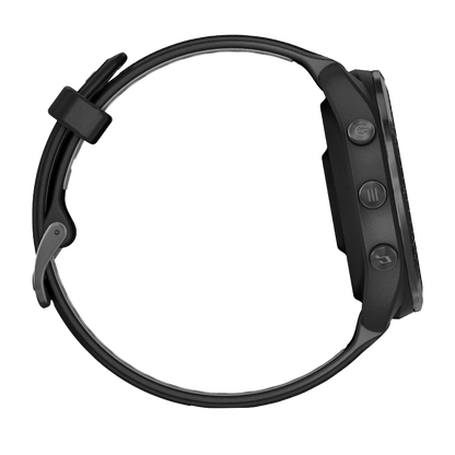 Garmin Forerunner 965, Carbon Gray DLC Titanium Bezel with Black Case and Black/Powder Gray Silicone Band (010-02809-00) by Garmin