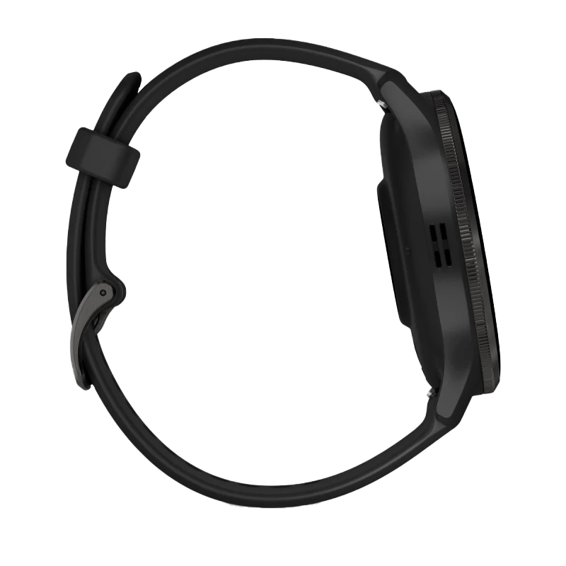 Garmin Venu 3 smartwatch, 45 mm slate stainless steel bezel with black silicone band