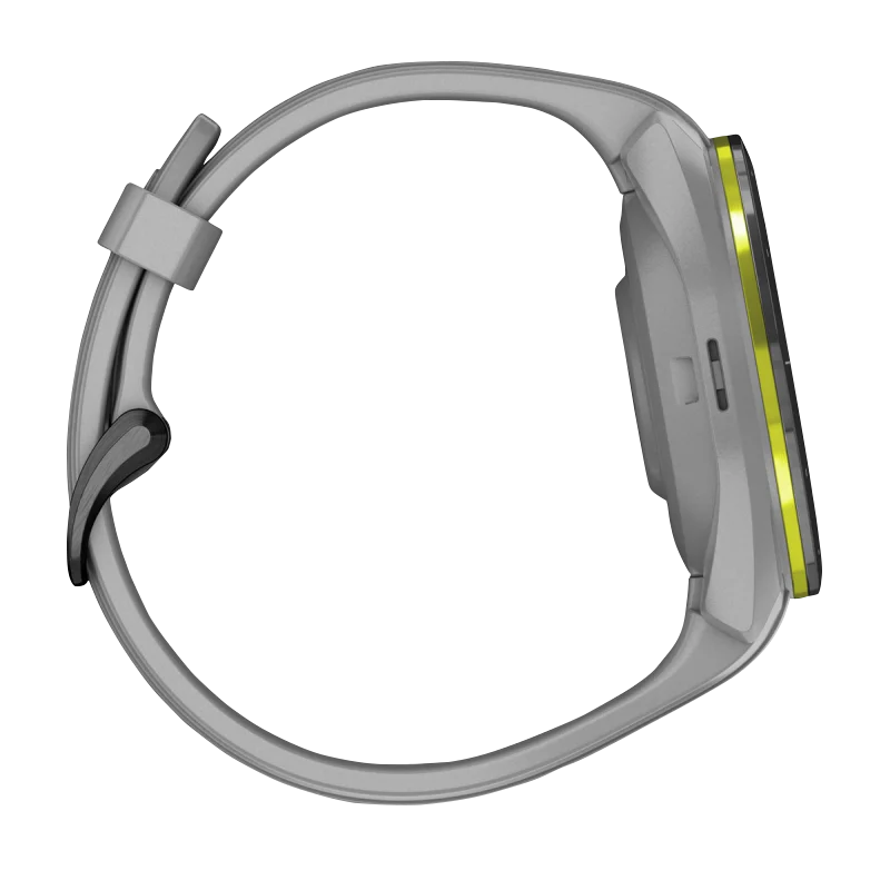 Garmin Approach S70 smartwatch, 42 mm with black/amp yellow ceramic bezel and powder-gray silicone band
