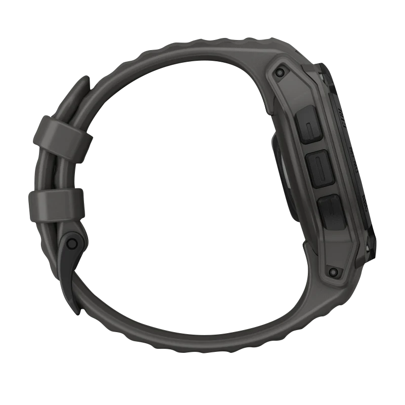 Garmin Instinct E 40mm smartwatch with charcoal band, side view