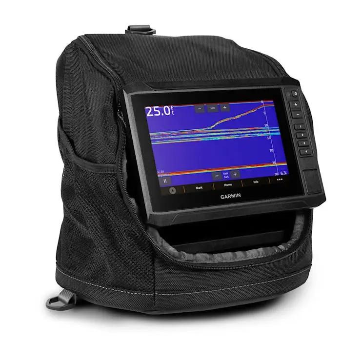 Garmin ECHOMAP UHD2 7-inch fishfinder display in a black protective case