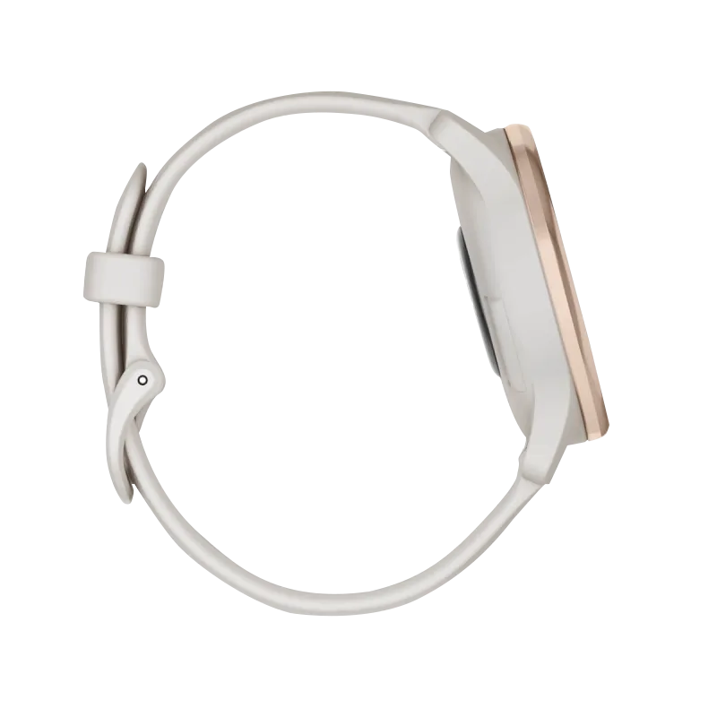 Garmin Vívomove Trend peach-gold bezel smartwatch with ivory case and silicone band (refurbished)