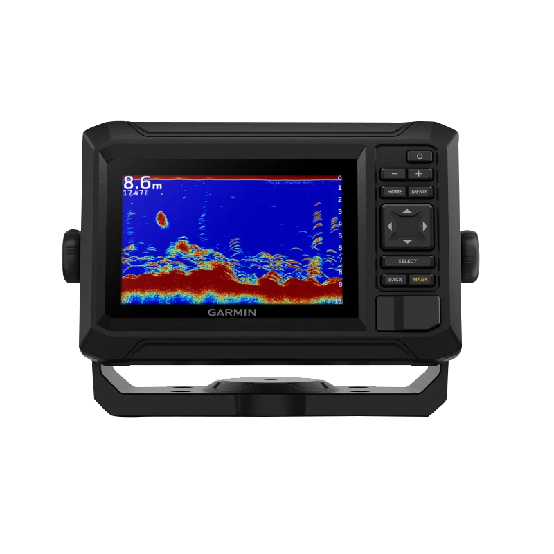 Garmin ECHOMAP UHD2 5-in cv marine chartplotter with GT20-TM transducer.