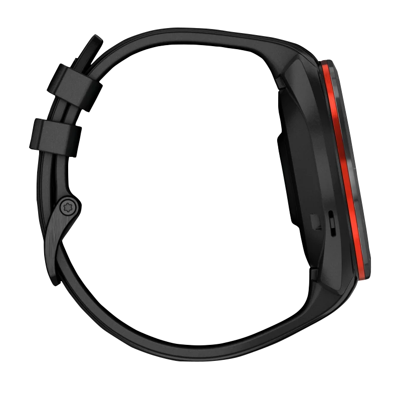 Garmin Approach S70 smartwatch, 47 mm black ceramic bezel with red accent
