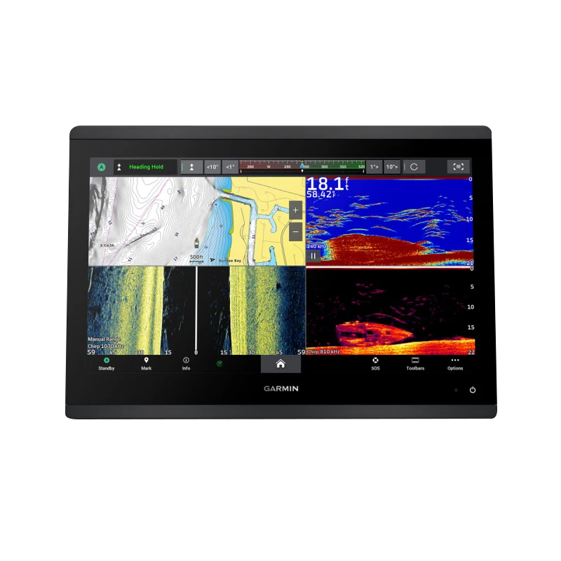 Garmin GPSMAP 1643xsv black marine chartplotter with SideVü, ClearVü and traditional CHIRP sonar and mapping