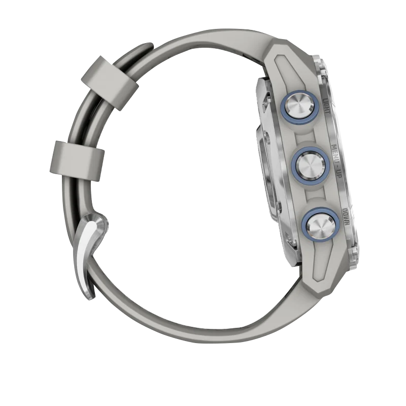 Garmin Descent Mk3 dive computer, 43 mm stainless steel case with fog gray silicone band