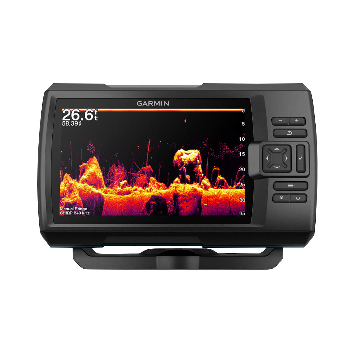 Garmin STRIKER Vivid 7cv fish finder with GT20-TM transducer, black unit