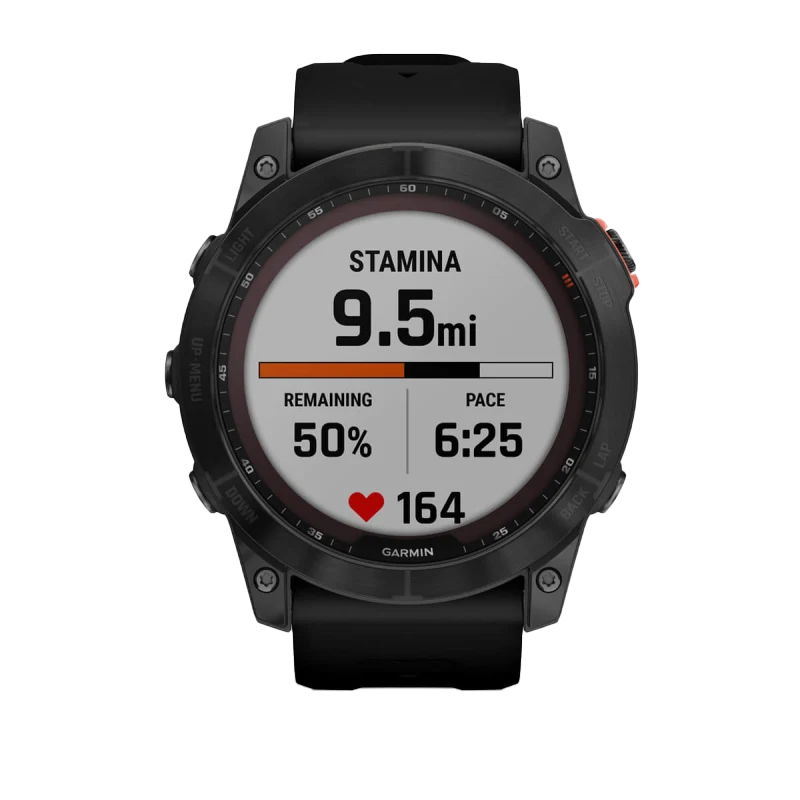 Garmin Fenix 7X Solar smartwatch, slate-gray case with black band, Garmin Certified Refurbished