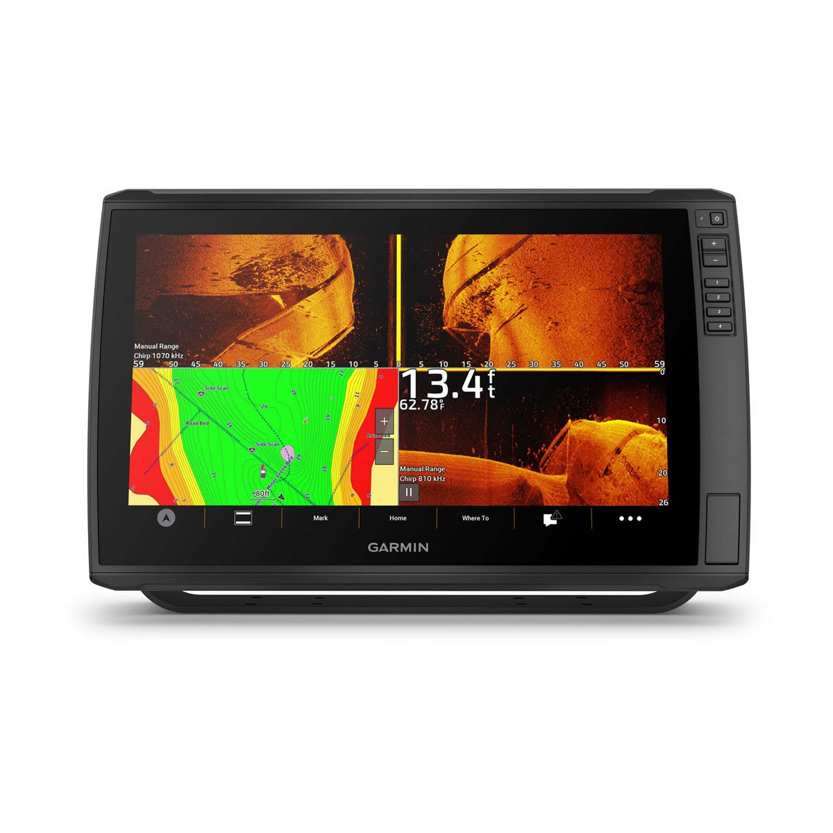 Garmin ECHOMAP Ultra 2 16in chartplotter with GT56UHD-TM transducer for marine GPS