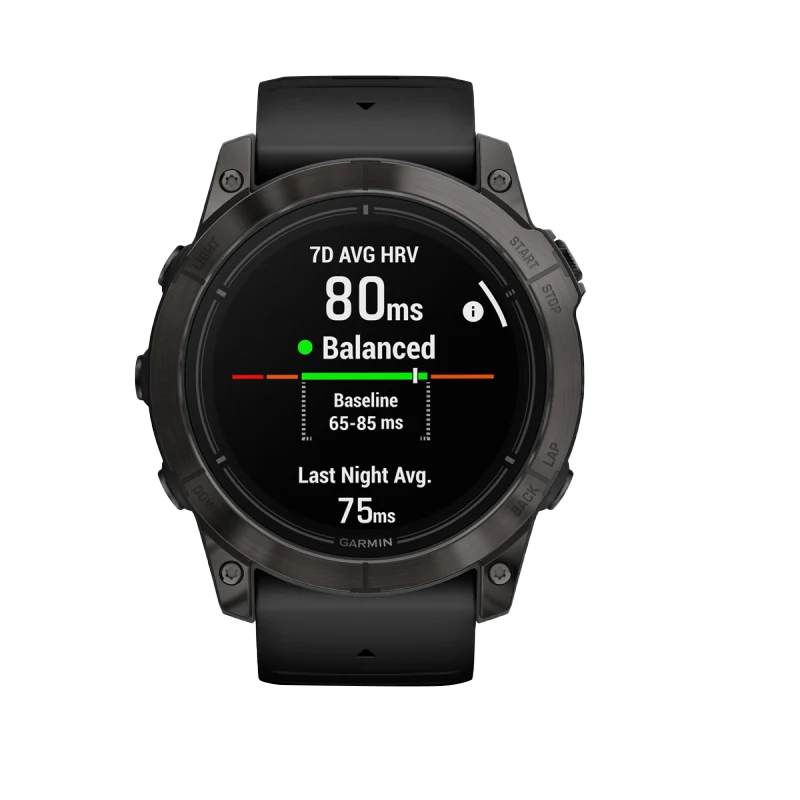 Garmin Epix Pro Gen 2 51mm Sapphire Edition watch with carbon gray DLC titanium bezel and black band.