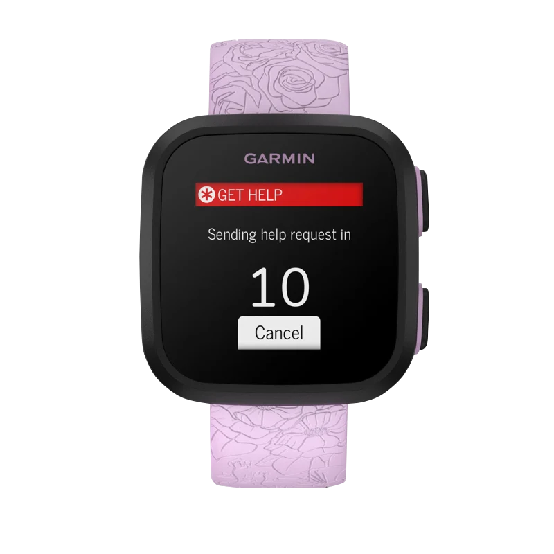 Garmin Bounce Lilac Floral smartwatch with floral lilac band