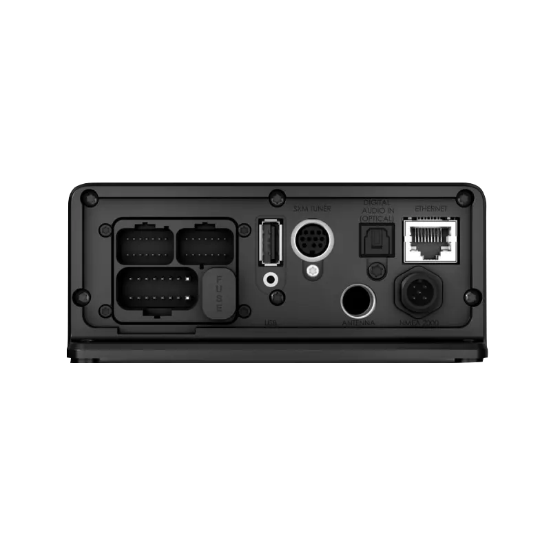 Garmin Fusion Apollo MS-WB675 black marine hideaway stereo back panel with ports (010-02346-50)