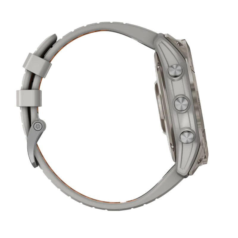 Garmin Fenix 7X Pro Sapphire Solar Edition Titanium with Fog Gray/Ember Orange Band (010-02778-14) by Garmin
