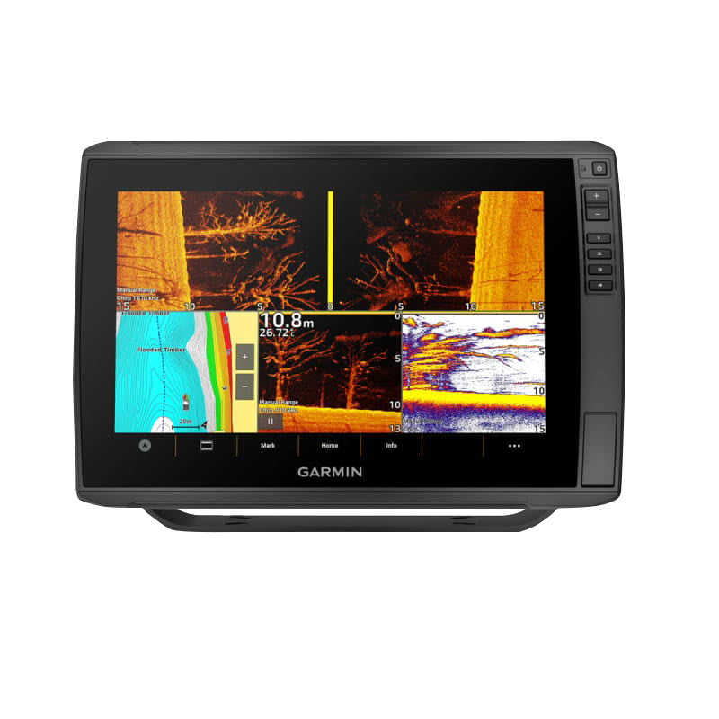 Garmin ECHOMAP Ultra 2 12-inch chartplotter with GT56UHD-TM transducer, black marine GPS sonar display