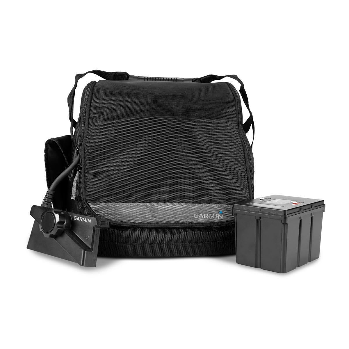 Garmin LiveScope Plus Lithium-ion Ice Fishing Bundle; black carrying bag with battery pack