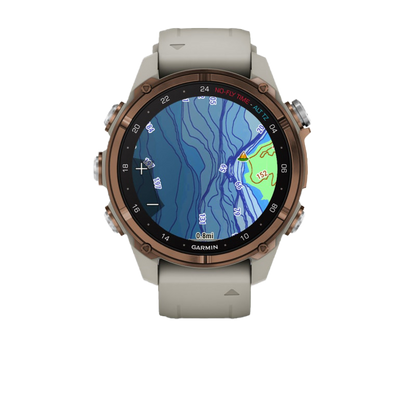 Garmin Descent Mk3i, 43 mm Bronze PVD Titanium with French Gray Silicone Band and Descent T2 Transceiver by Garmin