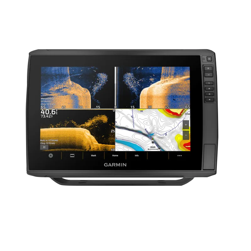Garmin ECHOMAP Ultra 2 12-inch black marine chartplotter with multi-panel display