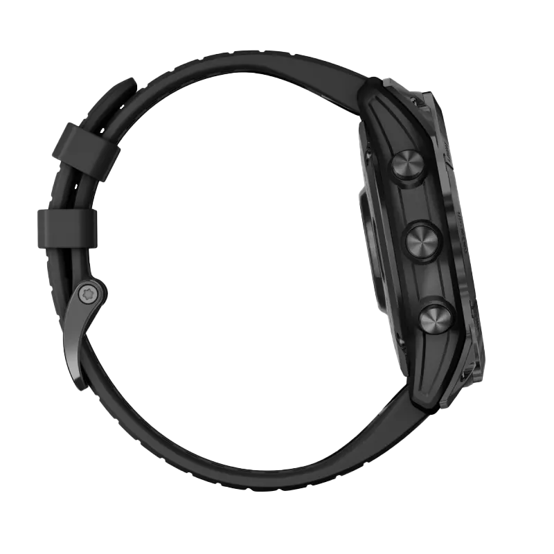 Garmin Fenix 7X Pro Sapphire Solar smartwatch, carbon gray titanium case with black band