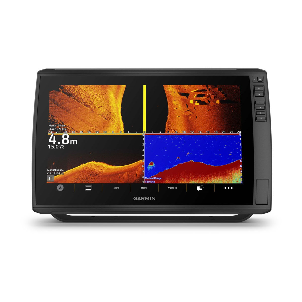 Garmin ECHOMAP Ultra 2 16-inch chartplotter 162sv, black marine GPS with four-panel sonar display, without transducer
