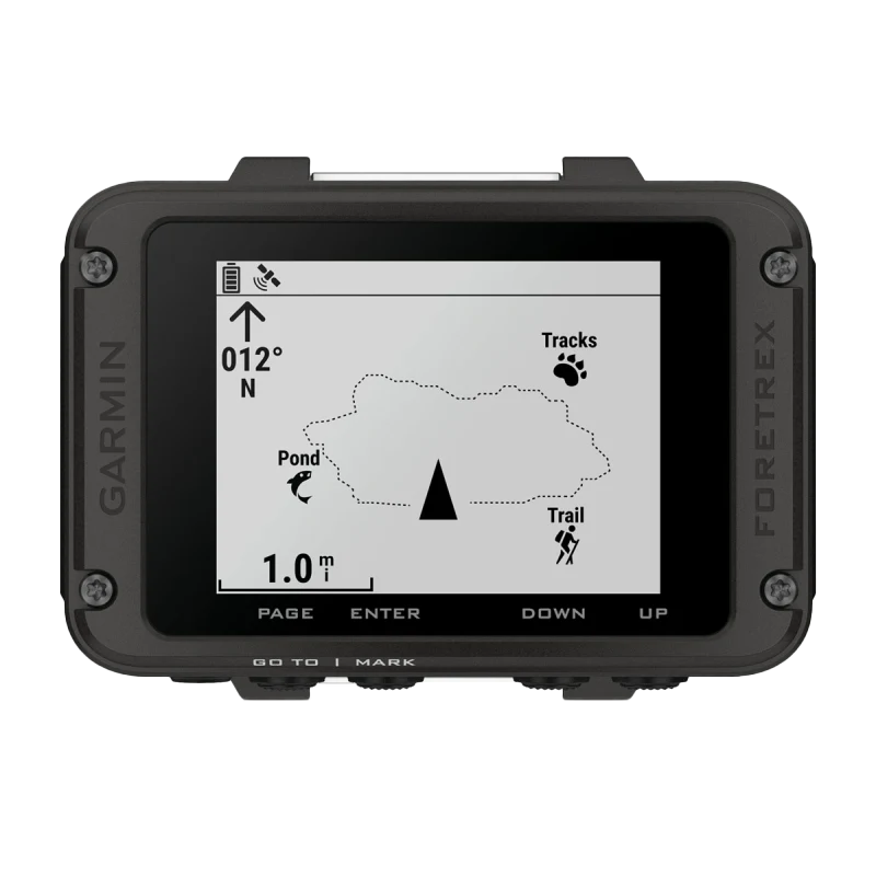 Garmin Foretrex 801 wrist-mounted GPS navigator in black rugged housing.