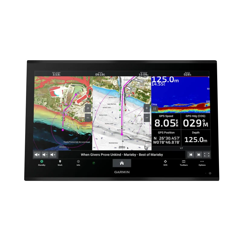 Garmin GPSMAP 9027 Premium Chartplotter with Worldwide Basemap, black bezel marine touchscreen display