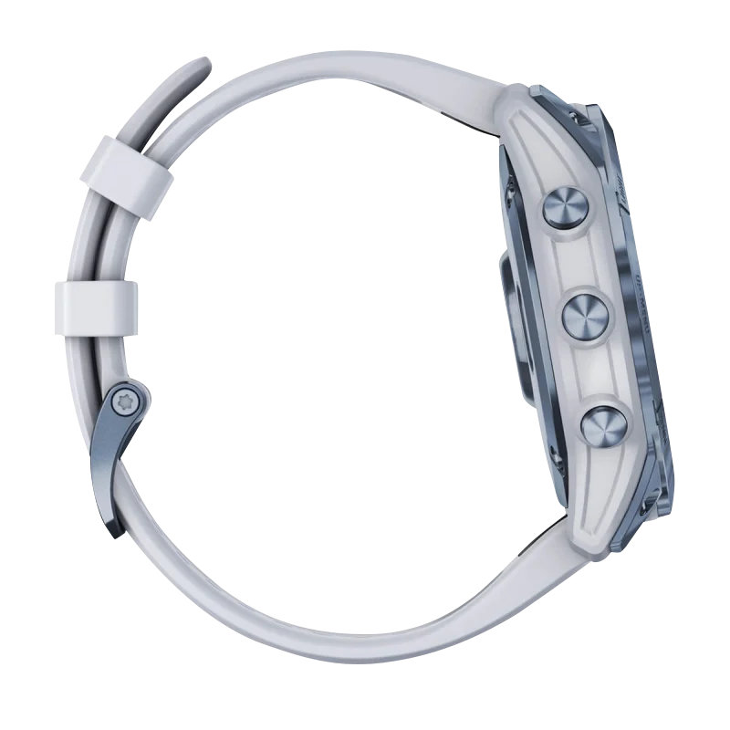 Garmin Fenix 7X, Sapphire Solar, Mineral Blue Titanium w/ Whitestone Band (Garmin Certified Refurbished) by Garmin