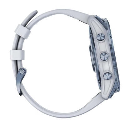 Garmin Fenix 7X, Sapphire Solar, Mineral Blue Titanium w/ Whitestone Band (Garmin Certified Refurbished) by Garmin