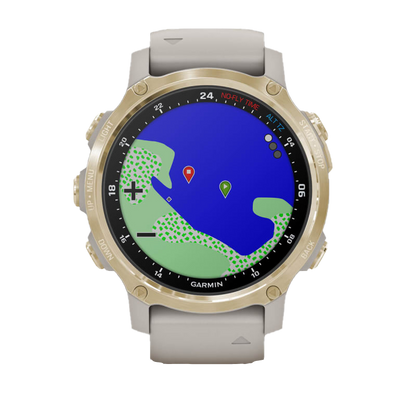 Garmin Descent Mk2S Light Gold with Light Sand Silicone Band (Garmin Certified Refurbished) by Garmin