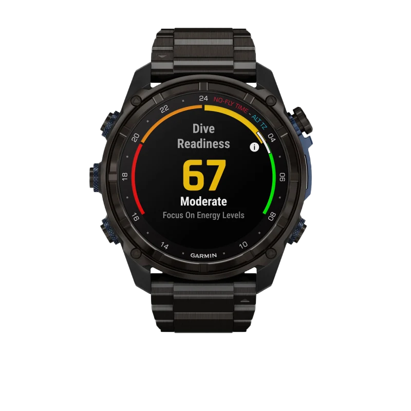 Garmin Descent Mk3i dive computer watch, 51 mm carbon gray DLC titanium with DLC titanium band